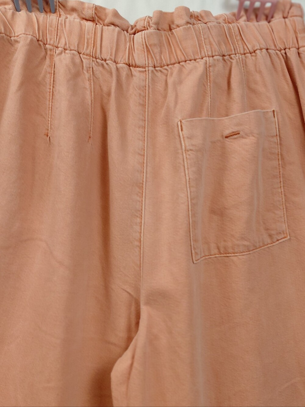 Pilcro Paper Bag Waist Super Wide Leg Cropped Pull On Denim Pants Size Medium - Picture 6 of 10